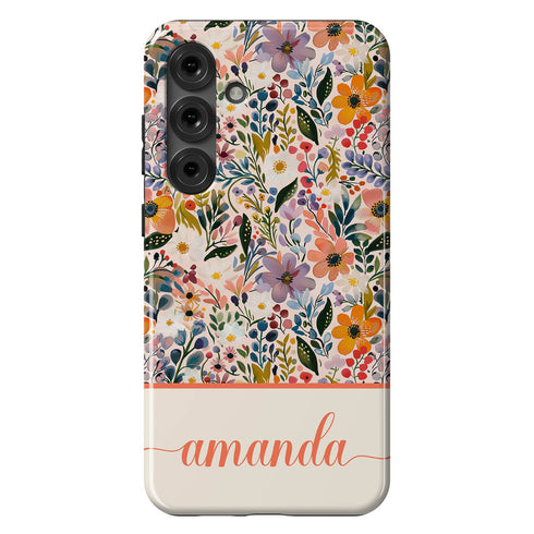 Custom Name Boho Chic Paradise Floral Galaxy Case